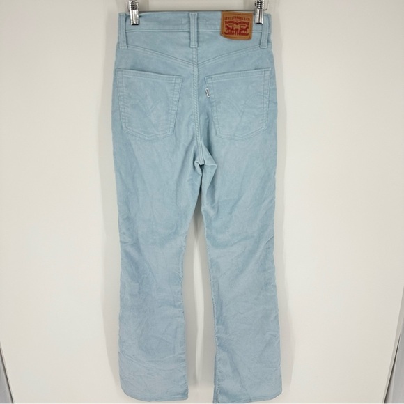 Levi Ribcage Boot High Rise Bootcut Baby Blue Corduroy Pants - Picture 2 of 3